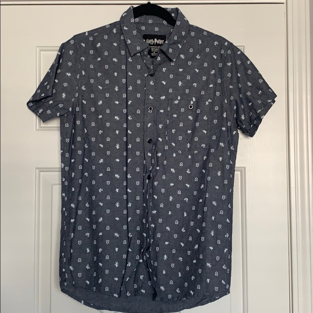 Harry Potter Hogwarts House Button Up